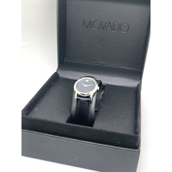 Movado Women\'s Watch 2100004 Museum Swiss Quartz Black Dial Leather Strap 27mm main image 12